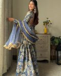 RICH LOOK PRINT WITH CHINON SEQUANCE EMBROIDERY WORK TOP SHARARA WITH DUPATTA FESTIVE WEAR WHOLESALE PRICE ETHNIC GARMENT (9)