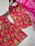RICH LOOK PRINT WITH CHINON SEQUANCE EMBROIDERY WORK TOP SHARARA WITH DUPATTA FESTIVE WEAR WHOLESALE PRICE ETHNIC GARMENT (2)