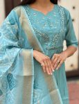 RICH LOOK ROMAN SILK HAND WORK TOP BOTTOM WITH DUPATTA FESTIVE WEAR WHOLESALE PRICE ETHNIC GARMENT (9)