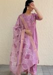 RICH LOOK ROMAN SILK HAND WORK TOP BOTTOM WITH DUPATTA  BABY PINK
