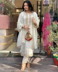 RICH LOOK VISCOSE RAYON JACQUARD EMBROIDERY WORK TOP BOTTOM WITH DUPATTA PARTY WEAR WHOLESALE PRICE ETHNIC GARMENT (9)