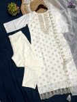 RICH LOOK VISCOSE RAYON JACQUARD EMBROIDERY WORK TOP BOTTOM WITH DUPATTA PARTY WEAR WHOLESALE PRICE ETHNIC GARMENT (9)