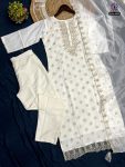 RICH LOOK VISCOSE RAYON JACQUARD EMBROIDERY WORK TOP BOTTOM WITH DUPATTA PARTY WEAR WHOLESALE PRICE ETHNIC GARMENT (9)