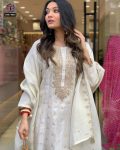 RICH LOOK VISCOSE RAYON JACQUARD EMBROIDERY WORK TOP BOTTOM WITH DUPATTA PARTY WEAR WHOLESALE PRICE ETHNIC GARMENT (9)