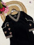 RICH LOOK VISCOSE SILK EMBROIDERY WORK TOP BOTTOM WITH DUPATTA FESTIVE WEAR WHOLESALE PRICE ETHNIC GARMENT (2)