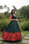 TRADITIONAL BANARASI JACQUARD SILK WEAVING WORK ONLY GOWN PARTY WEAR WHOLESALE PRICE ETHNIC GARMENT (1)