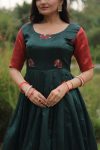 TRADITIONAL BANARASI JACQUARD SILK WEAVING WORK ONLY GOWN PARTY WEAR WHOLESALE PRICE ETHNIC GARMENT (1)