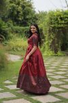 TRADITIONAL BANARASI JACQUARD SILK WEAVING WORK ONLY GOWN PARTY WEAR WHOLESALE PRICE ETHNIC GARMENT (3)
