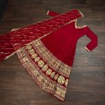 TRADITIONAL BLOOMING GEORGETTE EMBROIDERY SEQUENCE WORK GOWN WITH DUPATTA PARTY WEAR WHOLESALE PRICE ETHNIC GARMENT (5)