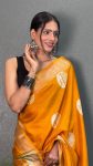 TRADITIONAL COTTON CREPE BATIK PRINTED ZARI WEAVING BOREDR WORK SAREE WITH UNSTITCHED BLOUSE PARTY WEAR WHOLESALE PRICE ETHNIC GARMENT (1)