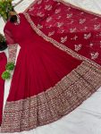 TRADITIONAL GEORGETTE EMBROIDERY SEQUENCE WORK GOWN BOTTOM WITH DUPATTA PARTY WEAR WHOLESALE PRICE ETHNIC GARMENT (3)
