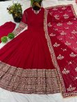 TRADITIONAL GEORGETTE EMBROIDERY SEQUENCE WORK GOWN BOTTOM WITH DUPATTA PARTY WEAR WHOLESALE PRICE ETHNIC GARMENT (3)