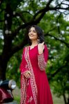 TRADITIONAL GEORGETTE EMBROIDERY SEQUENCE WORK GOWN BOTTOM WITH DUPATTA PARTY WEAR WHOLESALE PRICE ETHNIC GARMENT (3)