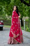 TRADITIONAL GEORGETTE EMBROIDERY SEQUENCE WORK GOWN BOTTOM WITH DUPATTA PARTY WEAR WHOLESALE PRICE ETHNIC GARMENT (3)