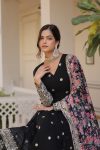 TRADITIONAL GEORGETTE ZARI EMBROIDERY SEQUENCE WORK GOWN WITH DUPATTA PARTY WEAR WHOLESALE PRICE ETHNIC GARMENT (3)