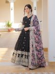 TRADITIONAL GEORGETTE ZARI EMBROIDERY SEQUENCE WORK GOWN WITH DUPATTA PARTY WEAR WHOLESALE PRICE ETHNIC GARMENT (3)