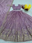 TRADITIONAL GOLD CRUSH EMBROIDERY THREAD SEQUENCE WORK LEHENGA CHOLI WITH DUPATTA PARTY WEAR WHOLESALE PRICE ETHNIC GARMENT (4)