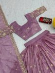 TRADITIONAL GOLD CRUSH EMBROIDERY THREAD SEQUENCE WORK LEHENGA CHOLI WITH DUPATTA PARTY WEAR WHOLESALE PRICE ETHNIC GARMENT (4)