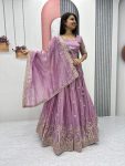 TRADITIONAL GOLD CRUSH EMBROIDERY THREAD SEQUENCE WORK LEHENGA CHOLI WITH DUPATTA PARTY WEAR WHOLESALE PRICE ETHNIC GARMENT (4)