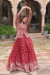 TRADITIONAL VISCOSE JACQUARD WORK LEHENGA WITH GEORGETTE EMBROIDERY SEQUENCE WORK TOP PARTY WEAR WHOLESALE PRICE ETHNIC GARMENT (2)