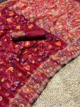 TRENDING BANARASI SOFT SILK KASHMIRI WEAVING WORK SAREE WITH UNSTITCHED BLOUSE PARTY WEAR WHOLESALE PRICE ETHNIC GARMENT (2)