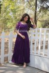 TRENDING BLOOMING GEORGETTE EMBROIDERY BEADS WORK GOWN PARTY WEAR WHOLESALE PRICE ETHNIC GARMENT (10)
