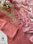 TRENDING CHANDERI SILK EMBROIDREY WORK TOP BOTTOM WITH DUPATTA PARTY WEAR WHOLESALE PRICE ETHNIC GARMENT (4)