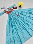 TRENDING CHINON BANDHEJ SEQUENCE WORK GOWN WITH ATTACHED KOTI FESTIVE WEAR WHOLESALE PRICE ETHNIC GARMENT (3)
