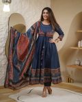 TRENDING COTTON HAND WORK PRINTED GOWN BOTTOM WITH DUPATTA PARTY WEAR WHOLESALE PRICE ETHNIC GARMENT (3)
