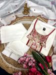 TRENDING COTTON SILK EMBROIDERY WORK TOP BOTTOM WITH DUPATTA PARTY WEAR WHOLESALE PRICE ETHNIC GARMENT (3)