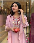 TRENDING COTTON SILK EMBROIDERY WORK TOP BOTTOM WITH DUPATTA PARTY WEAR WHOLESALE PRICE ETHNIC GARMENT (4)