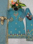 TRENDING GEORGETTE EMBROIDERY SEQUENCE CODING WORK TOP PALAZZO WITH DUPATTA PARTY WEAR WHOLESALE PRICE ETHNIC GARMENT (3)
