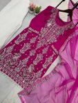 TRENDING GEORGETTE EMBROIDERY SEQUENCE LACE WORK TOP BOTTOM WITH DUPATTA PARTY WEAR WHOLESALE PRICE ETHNIC GARMENT (5)