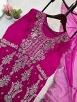 TRENDING GEORGETTE EMBROIDERY SEQUENCE LACE WORK TOP BOTTOM WITH DUPATTA PARTY WEAR WHOLESALE PRICE ETHNIC GARMENT (5)