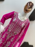 TRENDING GEORGETTE EMBROIDERY SEQUENCE LACE WORK TOP BOTTOM WITH DUPATTA PARTY WEAR WHOLESALE PRICE ETHNIC GARMENT (5)