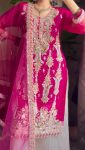 TRENDING GEORGETTE EMBROIDERY SEQUENCE LACE WORK TOP BOTTOM WITH DUPATTA PARTY WEAR WHOLESALE PRICE ETHNIC GARMENT (5)