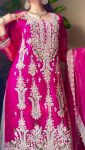 TRENDING GEORGETTE EMBROIDERY SEQUENCE LACE WORK TOP BOTTOM WITH DUPATTA PARTY WEAR WHOLESALE PRICE ETHNIC GARMENT (5)