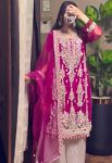 TRENDING GEORGETTE EMBROIDERY SEQUENCE LACE WORK TOP BOTTOM WITH DUPATTA PARTY WEAR WHOLESALE PRICE ETHNIC GARMENT (5)
