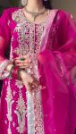TRENDING GEORGETTE EMBROIDERY SEQUENCE LACE WORK TOP BOTTOM WITH DUPATTA PARTY WEAR WHOLESALE PRICE ETHNIC GARMENT (5)