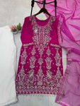 TRENDING GEORGETTE EMBROIDERY SEQUENCE LACE WORK TOP BOTTOM WITH DUPATTA PARTY WEAR WHOLESALE PRICE ETHNIC GARMENT (5)