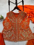 TRENDING GEORGETTE EMBROIDERY SEQUENCE WORK TOP PALAZZO WITH DUPATTA PARTY WEAR WHOLESALE PRICE ETHNIC GARMENT (8)