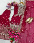 TRENDING GEORGETTE EMBROIDERY SEQUENCE WORK TOP SHARARA WITH DUPATTA PARTY WEAR WHOLESALE PRICE ETHNIC GARMENT (3)