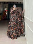 TRENDING GEORGETTE FLORAL PRINTED FLAIRED GOWN WITH DUPATTA PARTY WEAR WHOLESALE PRICE ETHNIC GARMENT (6)