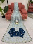 TRENDING JIMMY CHOO EMBROIDERY SEQUENCE WORK SAREE WITH UNSTITCHED BLOUSE PARTY WEAR WHOLESALE PRICE ETHNIC GARMENT (7)