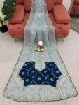 TRENDING JIMMY CHOO EMBROIDERY SEQUENCE WORK SAREE WITH UNSTITCHED BLOUSE PARTY WEAR WHOLESALE PRICE ETHNIC GARMENT (7)