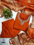 TRENDING ROMAN SILK EMBROIDERY SEQUENCE WORK TOP BOTTOM WITH DUPATTA PARTY WEAR WHOLESALE PRICE ETHNIC GARMENT (12)
