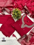 TRENDING ROMAN SILK EMBROIDERY SEQUENCE WORK TOP BOTTOM WITH DUPATTA PARTY WEAR WHOLESALE PRICE ETHNIC GARMENT (19)