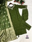 TRENDING ROMAN SILK EMBROIDERY SEQUENCE WORK TOP BOTTOM WITH DUPATTA PARTY WEAR WHOLESALE PRICE ETHNIC GARMENT (25)