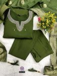 TRENDING ROMAN SILK EMBROIDERY SEQUENCE WORK TOP BOTTOM WITH DUPATTA PARTY WEAR WHOLESALE PRICE ETHNIC GARMENT (25)