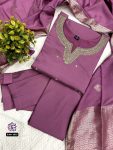TRENDING ROMAN SILK EMBROIDERY SEQUENCE WORK TOP BOTTOM WITH DUPATTA PARTY WEAR WHOLESALE PRICE ETHNIC GARMENT (5)